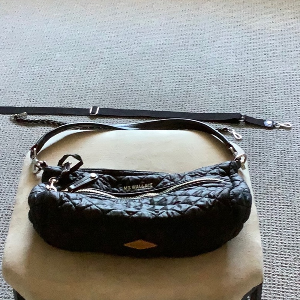 MZ Wallace Black Crossbody Bag with Structured Design